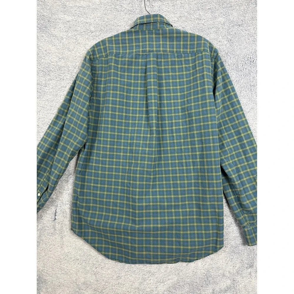 Polo Ralph Lauren Mens Plaid Button Down Shirt Blue Green Yellow Cotton‎ M 9391